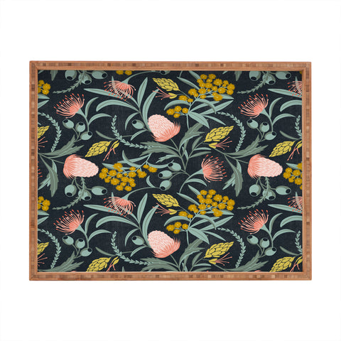 Heather Dutton Flora Australis Midnight Rectangular Tray
