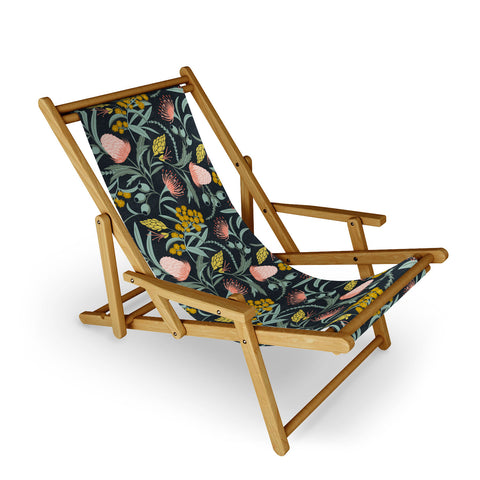 Heather Dutton Flora Australis Midnight Sling Chair