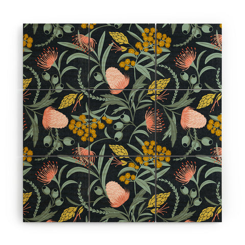 Heather Dutton Flora Australis Midnight Wood Wall Mural