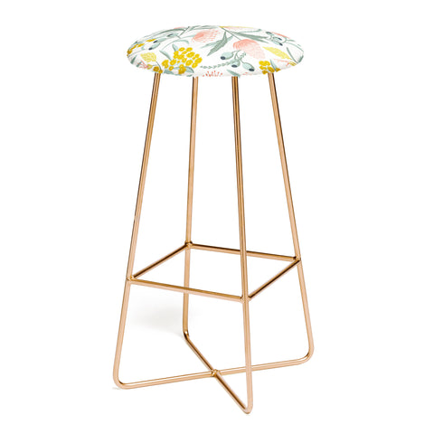 Heather Dutton Flora Australis White Bar Stool
