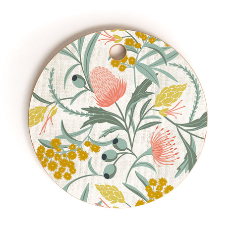 Heather Dutton Flora Australis White Cutting Board Round