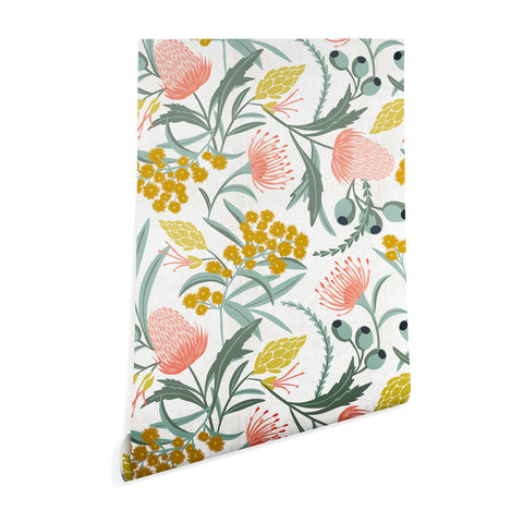 Heather Dutton Flora Australis White Wallpaper