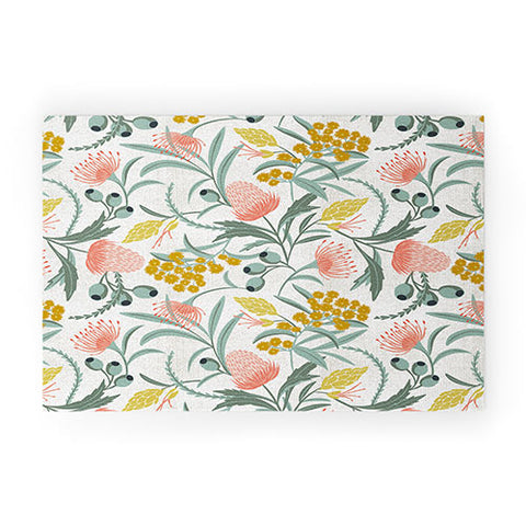 Heather Dutton Flora Australis White Welcome Mat