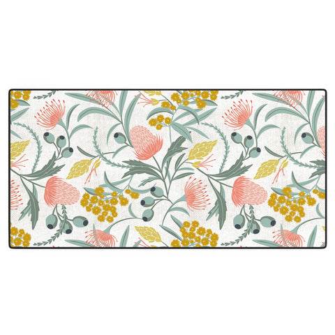 Heather Dutton Flora Australis White Desk Mat