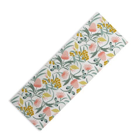 Heather Dutton Flora Australis White Yoga Mat