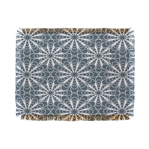 Heather Dutton Flora Midnight Throw Blanket