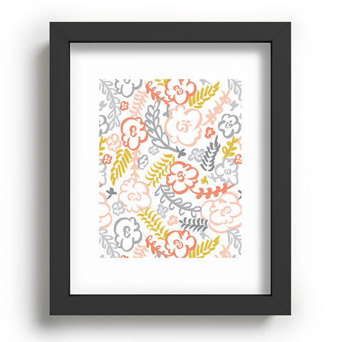 Heather Dutton Floral Brush Recessed Framing Rectangle