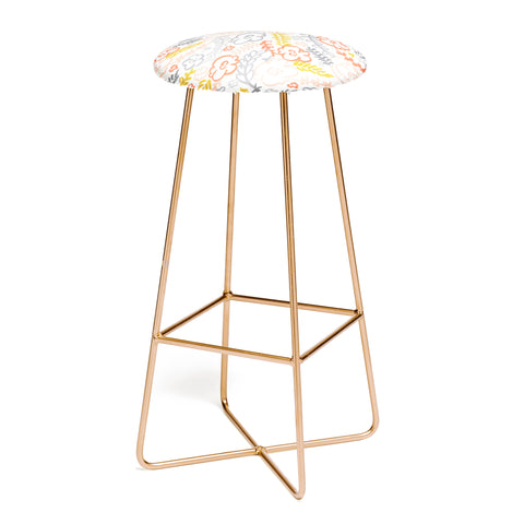 Heather Dutton Floral Brush Bar Stool