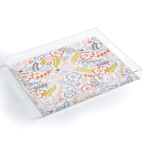 Heather Dutton Floral Brush Acrylic Tray