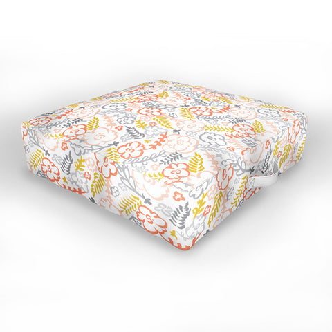 Heather Dutton Floral Brush Outdoor Floor Cushion