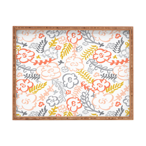 Heather Dutton Floral Brush Rectangular Tray