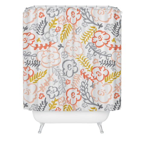 Heather Dutton Floral Brush Shower Curtain