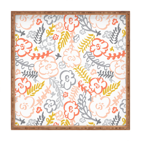 Heather Dutton Floral Brush Square Tray