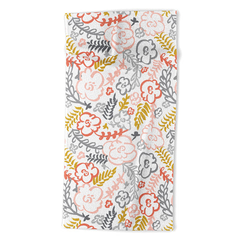 Heather Dutton Floral Brush Beach Towel