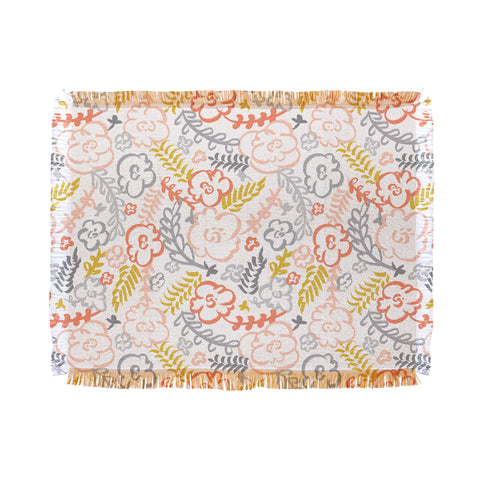 Heather Dutton Floral Brush Throw Blanket