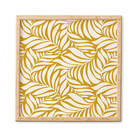 Heather Dutton Flowing Leaves Goldenrod Framed Wall Art
