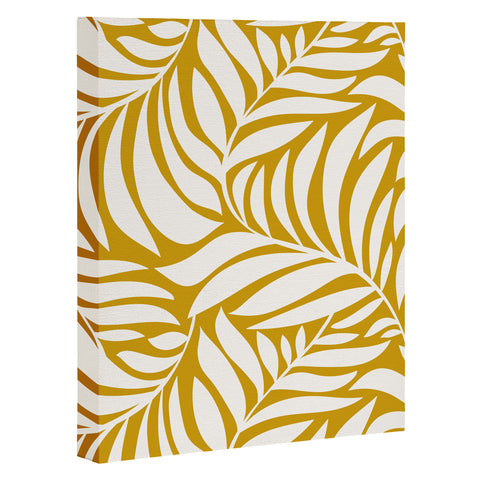 Heather Dutton Flowing Leaves Goldenrod Art Canvas