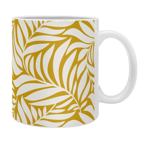 Heather Dutton Flowing Leaves Goldenrod Coffee Mug