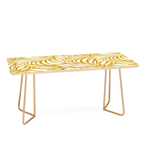 Heather Dutton Flowing Leaves Goldenrod Coffee Table