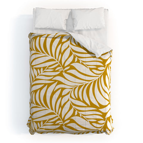 Heather Dutton Flowing Leaves Goldenrod Comforter
