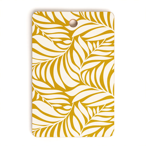 Heather Dutton Flowing Leaves Goldenrod Cutting Board Rectangle