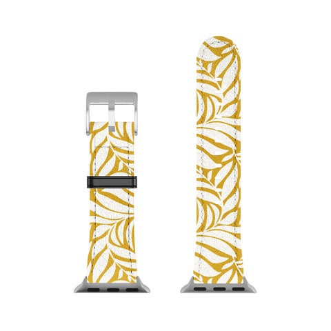 Heather Dutton Flowing Leaves Goldenrod Apple Watch Band