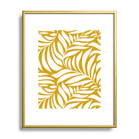 Heather Dutton Flowing Leaves Goldenrod Metal Framed Art Print
