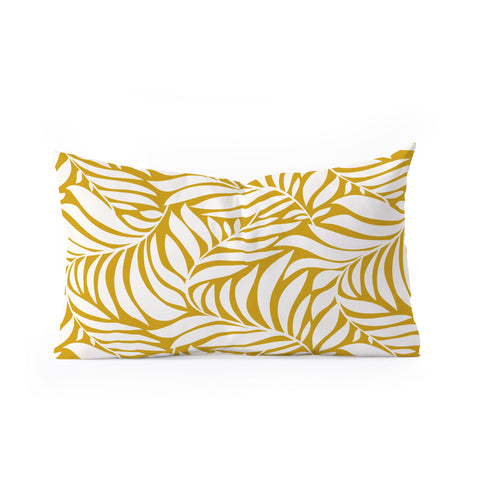 Heather Dutton Flowing Leaves Goldenrod Oblong Throw Pillow