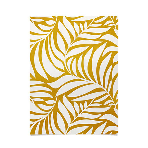 Heather Dutton Flowing Leaves Goldenrod Poster