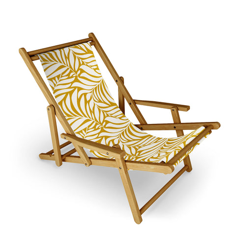 Heather Dutton Flowing Leaves Goldenrod Sling Chair