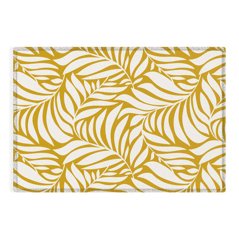 Heather Dutton Flowing Leaves Goldenrod Outdoor Rug