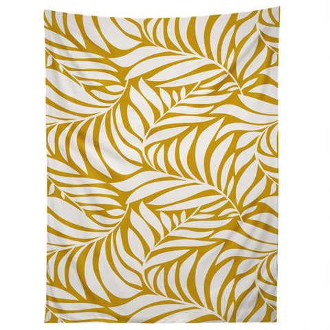 Heather Dutton Flowing Leaves Goldenrod Tapestry
