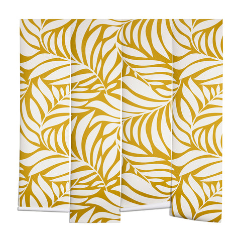 Heather Dutton Flowing Leaves Goldenrod Wall Mural