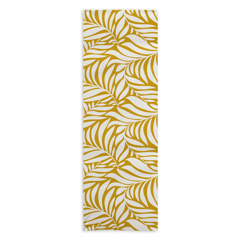 Heather Dutton Flowing Leaves Goldenrod Yoga Towel