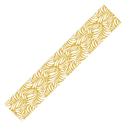 Heather Dutton Flowing Leaves Goldenrod Table Runner