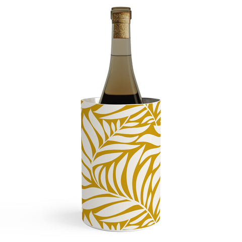 Heather Dutton Flowing Leaves Goldenrod Wine Chiller