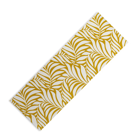 Heather Dutton Flowing Leaves Goldenrod Yoga Mat