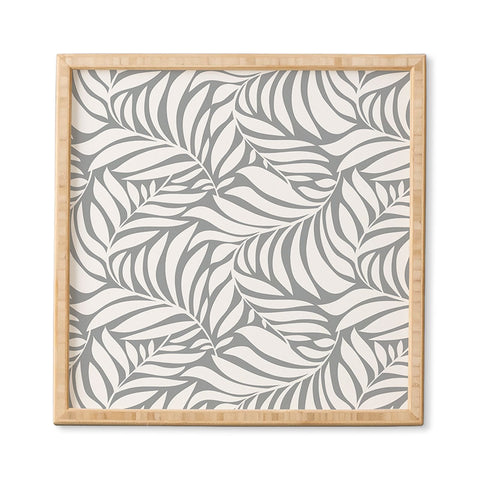 Heather Dutton Flowing Leaves Gray Framed Wall Art