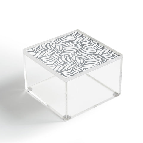 Heather Dutton Flowing Leaves Gray Acrylic Box