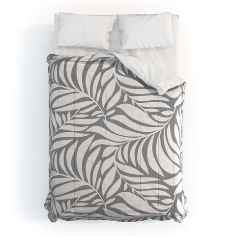 Heather Dutton Flowing Leaves Gray Comforter