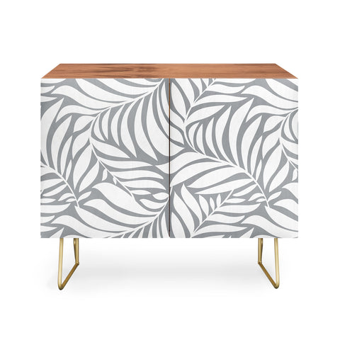 Heather Dutton Flowing Leaves Gray Credenza