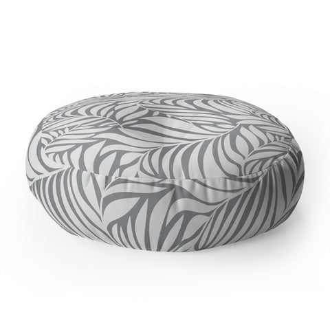 Heather Dutton Flowing Leaves Gray Floor Pillow Round