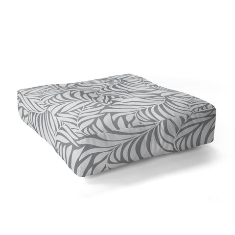 Heather Dutton Flowing Leaves Gray Floor Pillow Square