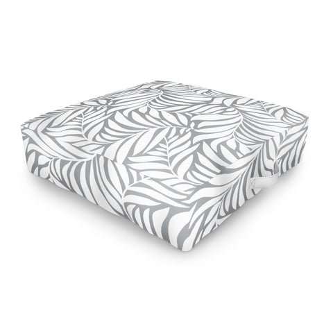 Heather Dutton Flowing Leaves Gray Outdoor Floor Cushion