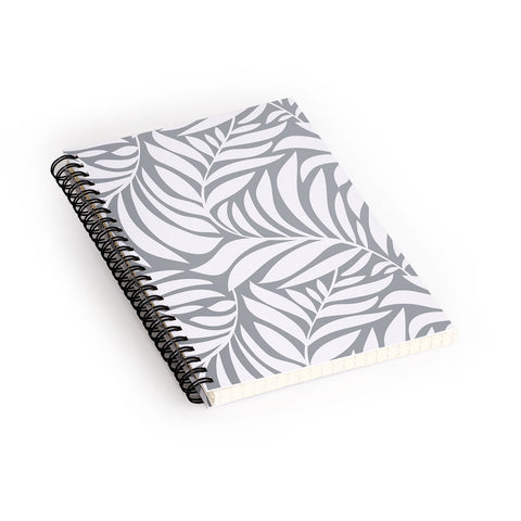 Heather Dutton Flowing Leaves Gray Spiral Notebook