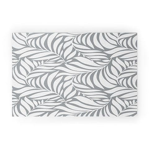 Heather Dutton Flowing Leaves Gray Welcome Mat