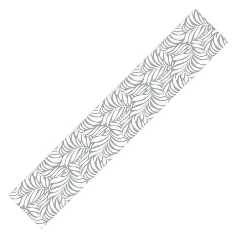 Heather Dutton Flowing Leaves Gray Table Runner