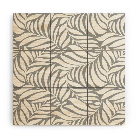 Heather Dutton Flowing Leaves Gray Wood Wall Mural