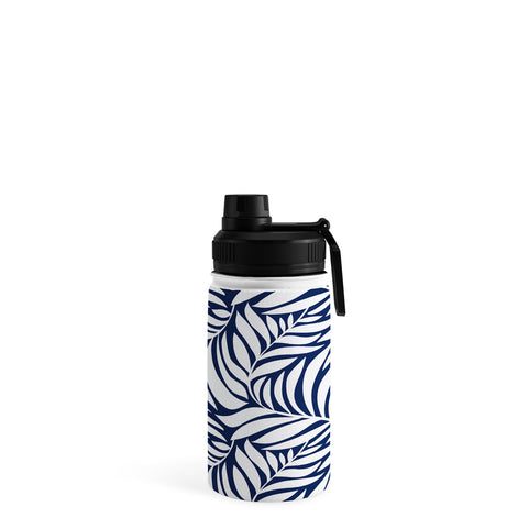 Heather Dutton Flowing Leaves Navy Water Bottle