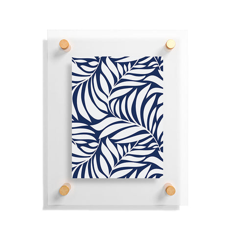 Heather Dutton Flowing Leaves Navy Floating Acrylic Print